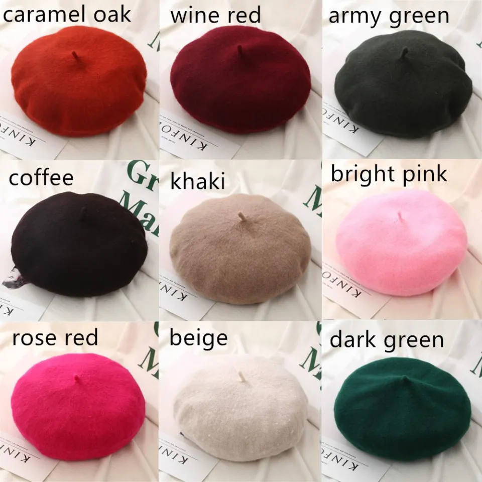 Beiver Jewelry Store 】Women Winter Wool Hats French Hat Girls