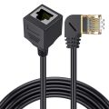 90 Degree Angle CAT8 8Pin RJ45 40Gbps 2000MHz Ethernet Network Extension Cable Male To Female For Laptop PC Router Computer Cord. 