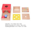 Object Permanence Box Kit, Early Learning Beech Wood 4 in 1 Wooden Coin Box Toy Kit for Baby for Indoor. 