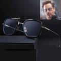 Blue Lens Silver Tony Stark Sunglasses For Men.