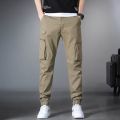 Summer Men's Lightweight Cargo Pants Drawstring Slim Fit Cargo Pants With Zipper Pockets Outdoor Hiking Military Trousers Male.