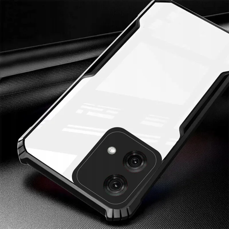 XINYEXIN Handyhülle Für Motorola Moto G84 - Mit Ringständer, Stoßfest, Durchscheinend Rot