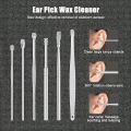 6PCS Ear Pick Set Portable Ear Cleaner Set Stainless Steel With PU Lather Cas. 