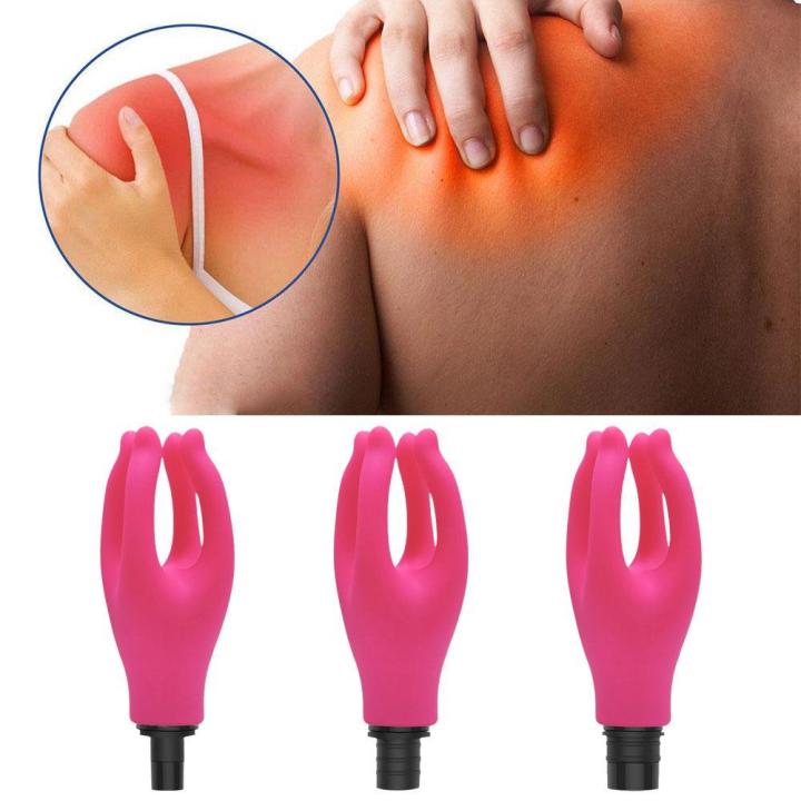 3Sizes Fascia Massager Head Massage Gun Heads With Silicone Fingers Washable Material Massage Water 4 Artificial Head I2C4