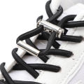 LSGS 1Pair New Round Elastic Shoelaces for Sneakers Metal Lock Shoelace Without Ties Lazy Kids Adult Quick Lace Rubber for Shoe Boots. 