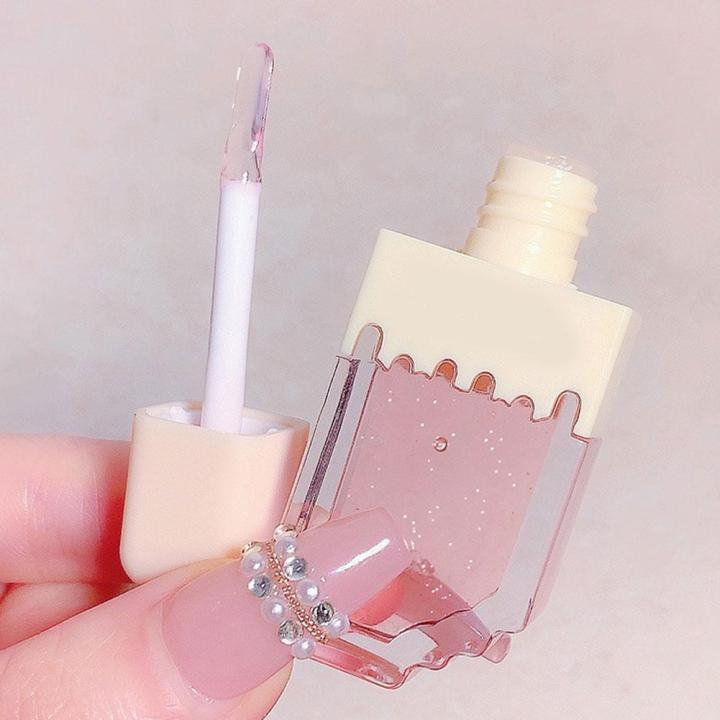 Lip Balm Sweet Jelly Shimmer Lip Oil Moisturizing Clear Makeup Cosmetics Lip Fades Liquid Lip Shining Lipstick Gloss
