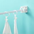 Rotatable Curtain Rod Bracket Self Adhesive Shower Curtain Rod Holder Ring Telescopic Rod Hanger Corner Pole Ring For Bathroom. 