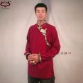 Tibetan Clothing Men's Casual Coat Shirt Pure Cotton Tibetan Satin Edge Stage Performance Tibetan Tibetan Robe Shirt. 