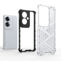 Vantime for OPPO F25 Pro / Reno11 F 5G Case Honeycomb Patterned Clear Back Hard Cover. 