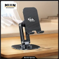 360° Rotatable Adjustable Folding Desktop Phone & Tablet Holder Metal Base Smartphone Stand (Black & Yellow) - new mobile stand. 