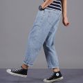Men's Baggy Jeans Oversized 42 46 48 Hip Hop Ankle Lenght Pants Jeans New Autumn Stretch Waist Men's Denim Wide Leg Pants. 