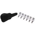 6 Pcs Electric Guitar Bridge Saddles Flat & 1 Pcs 38Inch Guitar Bag Oxford Cloth Shoulder Gig Bag. 