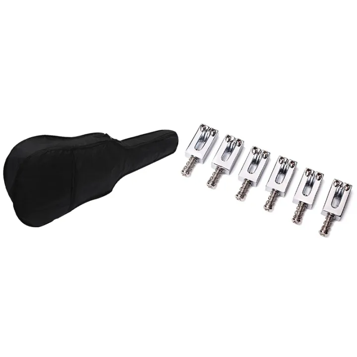 6%20Pcs%20Electric%20Guitar%20Bridge%20Saddles%20Flat%20&%201%20Pcs%2038Inch%20Guitar%20Bag%20Oxford%20Cloth%20Shoulder%20Gig%20Bag%20-%20Image%202