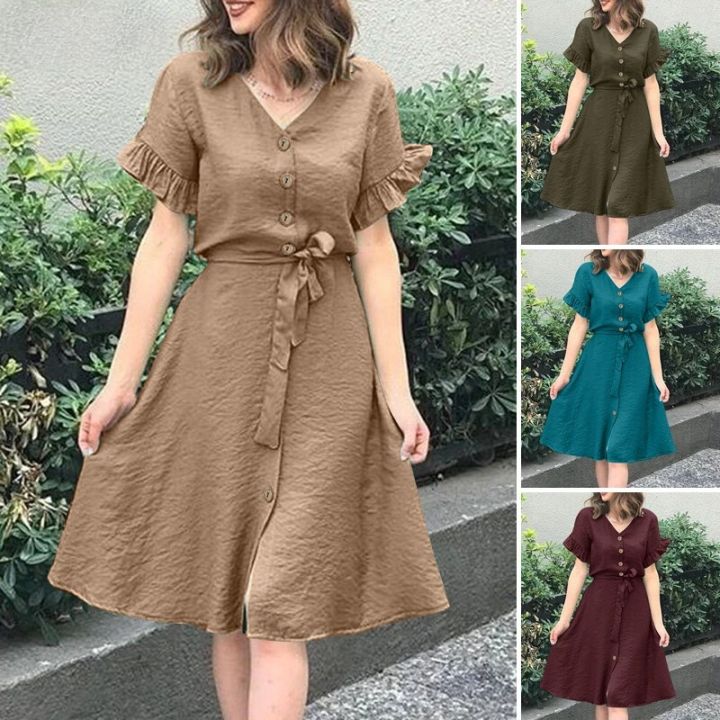Family Picnic Short womens Sleeve Dress