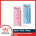 Keli Beauty Tools Eyebrow Razor 4pcs - Blue / Pink. 