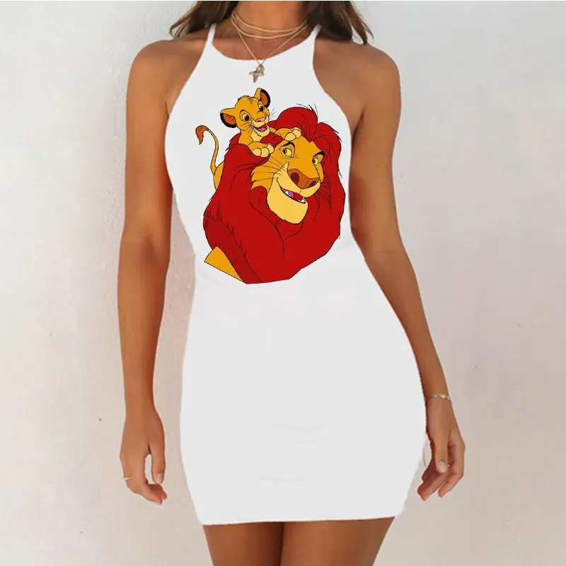 Fashion Disney Lion King Cartoon Print 90s Dress Harajuku Summer Streetwear Dresses  Casual Women Clothing Sleeveless White | Daraz.com.bd