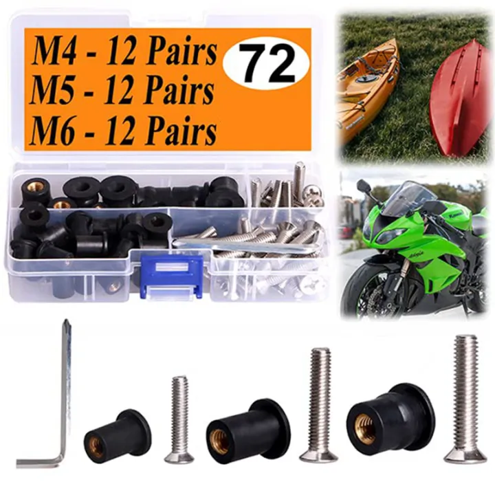 36%20Pairs%20/M5/M6%20Rubber%20Well%20Nuts%20With%20Stainless%20Steel%20Screw%20Kayak%20Brass%20Copper%20Bolts%20Well%20Nut%20Set%20Kit%20-%20Image%207