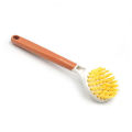 Pot Brush With Bamboo Long Laundry Handle Dishes Cleaner Pot Pan Cleaning Brushes Kitchen Cleaning Tool.
