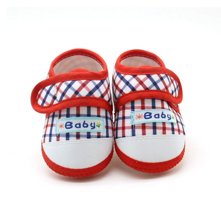 0-18 Months Stars Grid Baby Shoes Soft Cotton Anti-slip Infant Newborn Flats Shoes