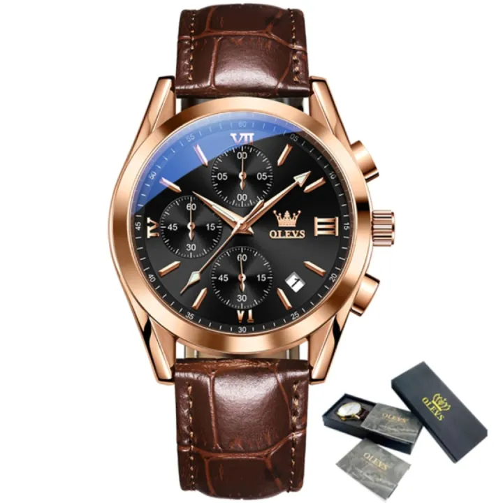 Olevs%202872%20Brown%20PU%20Leather%20Chronograph%20Wrist%20Watch%20For%20Men%20-%20Image%208