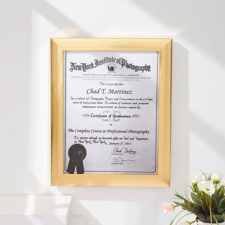 Diploma Frame 8.5x11 Certificate File Display Stand PVC Picture frame