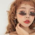 （NEW）Korean Oval Sunglasses Men Women Hip-hop Retro Metal Frame Glass Shades Eyewear Yellow Red Tiny Round eye glasses. 