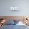 3D Digital Wall Clock LED Table Clock Time Alarm Temperature Date Sound Control Night Light With Remote Control Clock - Bix Super Shop. 