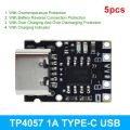 Type-C USB TP4057 1A Lithium Battery Charging Protection Board Module Polymer Battery Over TP4056 With Temperature Protection. 