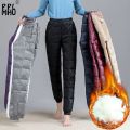 Women Casual Cotton Pantalones Oversize 4XL Warm Winter Jogger Pants Windproof Elastic High Waist Sweatpants Snow Wear Capris. 