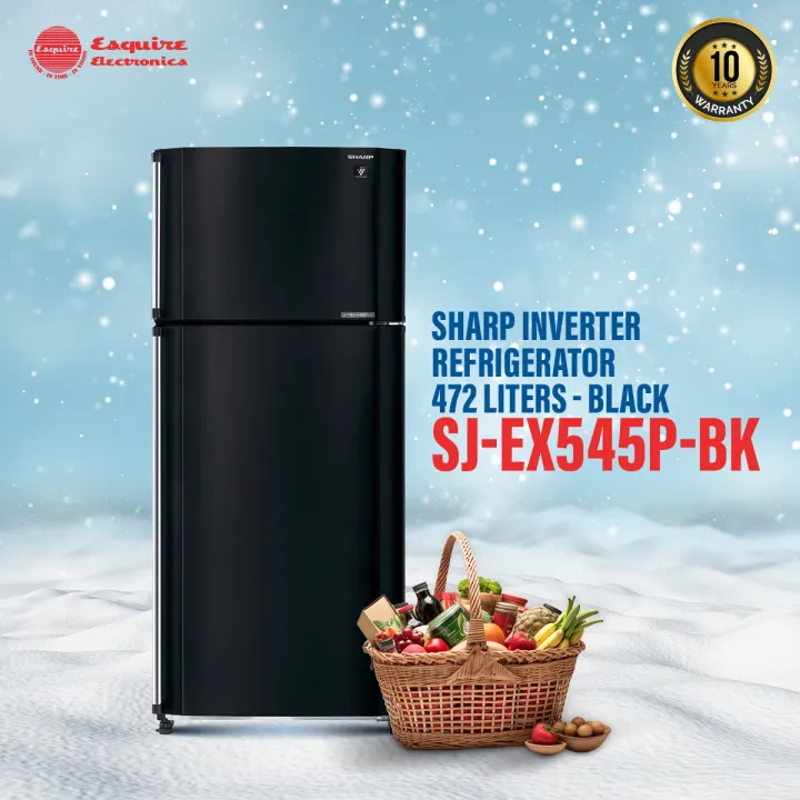 Sharp Inverter Refrigerator SJ-EX545P-BK | 472 Liters - Black