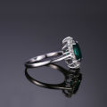 925 Sterling Silver Red Ruby Light Emerald Princess Na Artificial Green Jewelry Palace Diana Ring Engagement Ring Women's Ringcosplay.