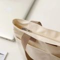 TAG Lifestyle Canvas Tote Bag/Fashionable Top Handle Off White Color With 2 Big Outside Pocket and Zipper Enclosure for girls For University/College/Trendy Fashionable Women.
