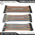 60Pcs Combo "Male to Male + Male to Female + Female to Female" Jumper Wire Cable Multycolour - connection wire for breadboard or Solderless Connection Arduino, All Sensor and Electronics.. 