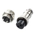 Universal Panel Mount 16mm 2Pin Aviation Connectors Plugs 5 Pcs.