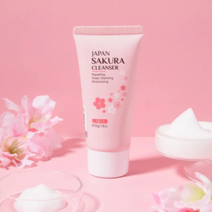 LAIKOU%20Japan%20Sakura%20Toner/%20Sunscreen%20SPF50+%20/%20Cleanser/Serum/Eye%20Cream/%20Essence%20Cream%20/Lip%20Mask%20Combo%20set%207%20pcs%20-%20Image%207