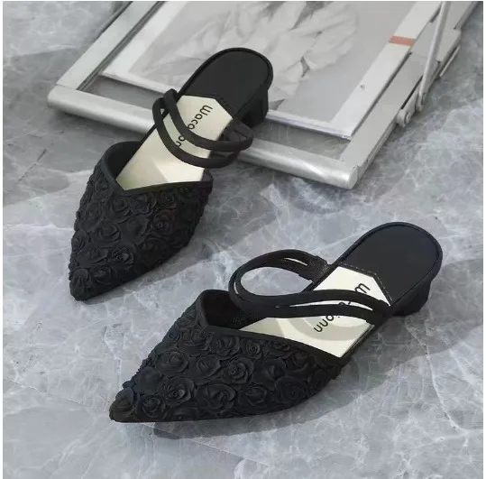 New%20Lady%20Style%20Niche%20Design%20Sense%20Lace-up%20Thick%20Heel%20Pointed%20Head%20Rose%20Wrapped%20Head%20Half%20Sandel%20-%20Image%207