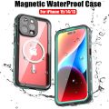 Magnetic Charging IP68 Waterproof Case For Apple iPhone 15 14 13 Pro Max Plus Shock Drop proof Cover Diving Swim outdoor sport. 