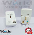 3 Pin/UK Plug Universal+2USB 2 Way Multi Adapter MAX 13A 250V-2500W - Multi Plug - Multi Plug.