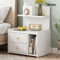 Mearaj Furniture Bed Side Table 30H 20L 12W Inches HM33 With Two Drawer And File Cabinet. 