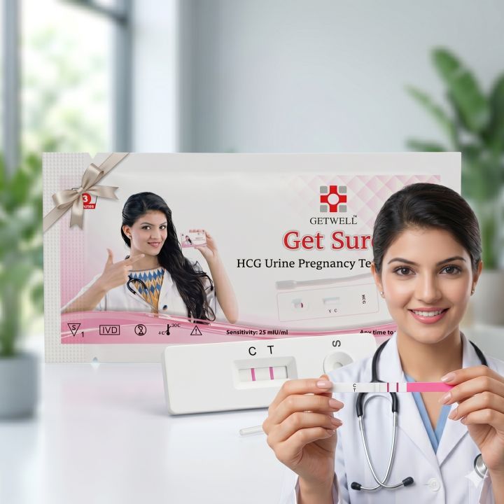 02 Pcs Get Sure Pregnancy Test Digital Cassette Device Kit - Urine HCG Check Strips