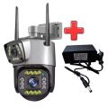 WIFI/LAN DUAL LANCE OUTDOOR CAMERA V10 4MP V380PRO IP CCTV SMART CAMERA 160 Degree Ultawide| WATERPROOF AUTO TRACKING PTZ CMOS SENSOR| CLEAR NIGHT VISION FULL COLOR HD AND MOTION DETECTOR.