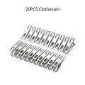 Stainless Steel Cloth Drying Clip-Silver 20 Pieces Set - Hanger.