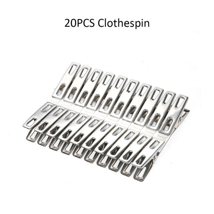 Stainless%20Steel%20Cloth%20Drying%20Clip-Silver%2020%20Pieces%20Set%20-%20Hanger%20-%20Image%202
