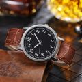 Trendy Pu Leather Wrist Watch Men Woman Couples Watches Clock Quartz Watch Daily Business Office Hand Jewelry Accessories Gift.