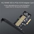 M.2 NVME SSD to PCIe 4.0 X4 Adapter Card with Copper Cooling Best Heatsink. 