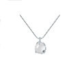 Minsheng Elegant White Chalcedony Plum Blossom Necklace Women's Niche Design Versatile Ins Simple Clavicle Chain Fashion Pendant. 