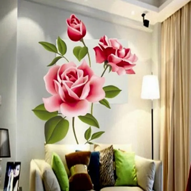 Romantic%20%203D%20Rose%20Flower%20Blossom%20Wall%20Stickers%20Furnishings%20%20Living%20Room%20TV%20Decoration%20Wall%20Sticker%20Home%20Decor%20Decal%20Art%20-%20Image%203