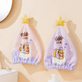 Teddy bear cartoon cute hair dryer hat female thickened absorbent quick-drying head hat shampoo hair towel shower cap nightcap. 