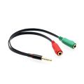 3.5mm AUX Headphone Y Splitter Cable 4-Pole 3.5mm AUX Female to 3-Pole 2x3.5mm Male Headset Mic & Stereo Audio Cable for PC Computer and Old Version Laptop Y Audio. 