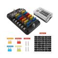 Car Boat Fuse Box LED Warning Indicator 12V 32V Power Distribution Panel Car Boat Fuse Box Holder 6/12 Ways.